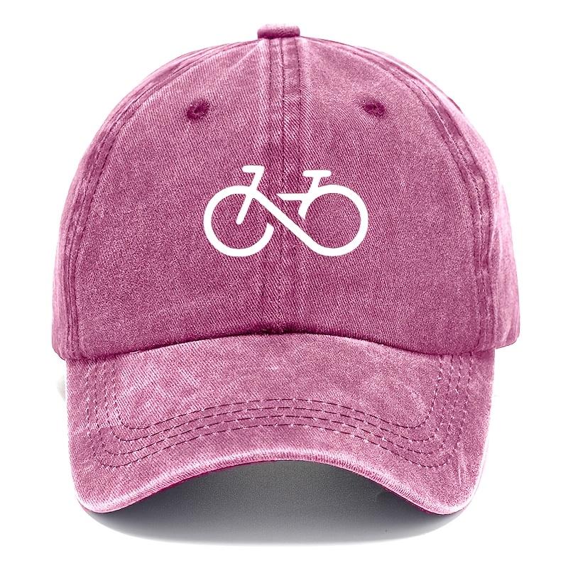Yiran bag Vintage Fiets Bedrukte Baseballpet Met Wit Geometrisch Ontwerp Voor Hardlopen, Wandelen En Casual Straatstijl Adjustable