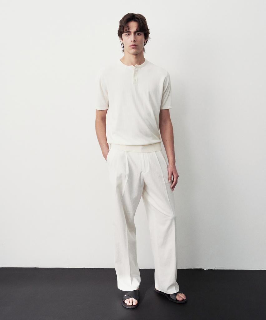 Jeilium Revo Summer Essential Henley Neck Half Knit Ivory (Dry Touch)
