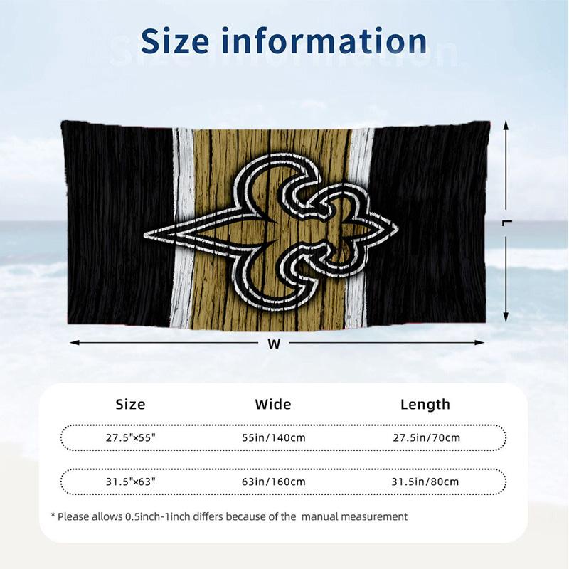 New Orleans Saints (14) Theme Beach Towel Sand Resistant Soft And Comfortable Suitable For The Pool Camping Yoga And Diving A Travel