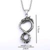 Vintage Stainless Steel 3D Dragon Pendant Necklace Unisex Design