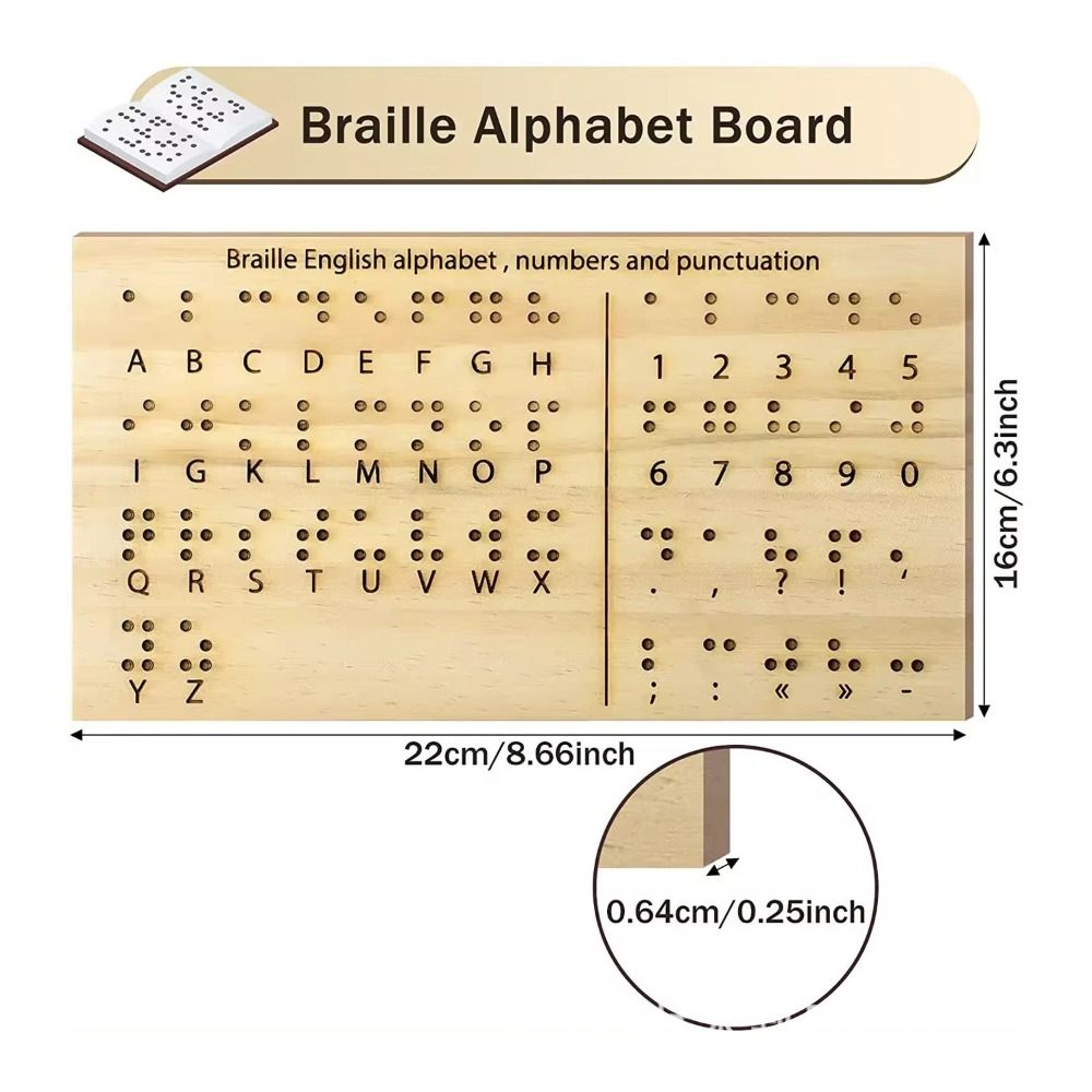 Lightweight Braille Board Compact Size Teaching Aid Portable Educational Tool Touch Based