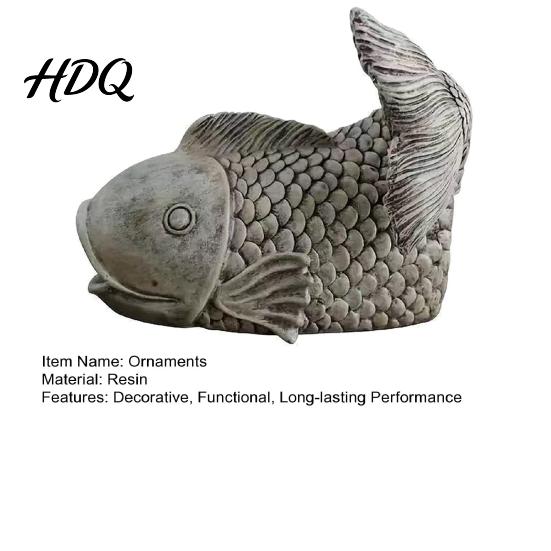 Garden Fish Statue Shape Rainwater Diverter Decorative Gutter Downspout Statue Functional Easy Install Pipe Cover Outdoor Sculpture for Patio