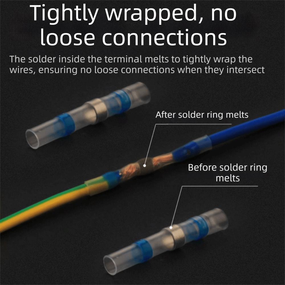 50/100Pcs Thermal Insulation Heat Shrink Tubing Wire Crimp Butt Terminals  Electric Connector Set