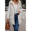 Women's Solid-Color Winter Hooded Vest - Reversible, Slim-Fit, Warm Jacket