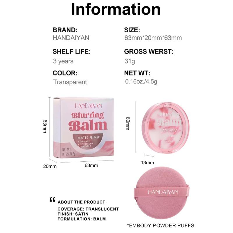 HANDAIYAN Light Mist Water Resistant Oil Control Brightening Complexion Matte Concealer Setting Powder with Powder Puff