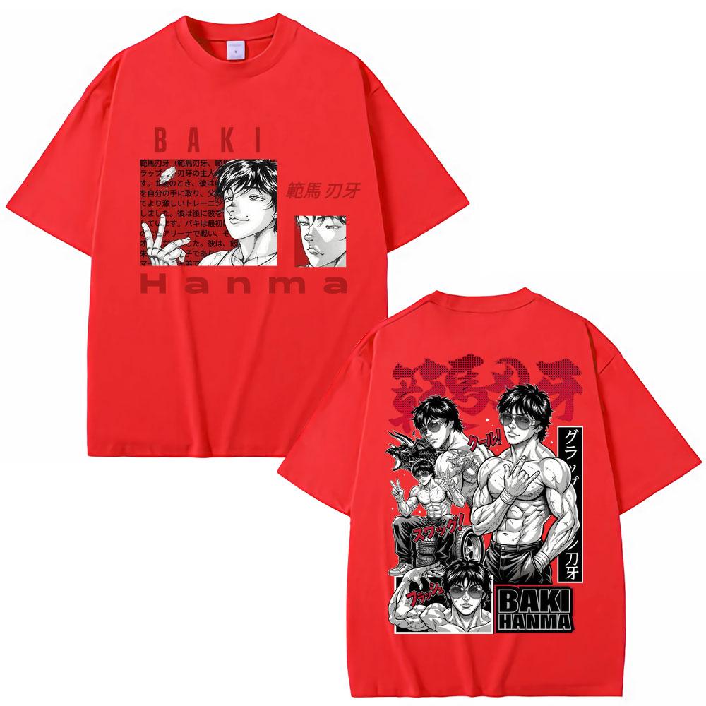 Anime Baki HaUnisex Harajuku T Shirts Vintage Unisexga Y2k Fashion T Shirt Unisex Women Oversized Cotton Casual Tshirt Streetwear Male