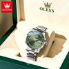 OLEVS 7090 Marque Originale Authentique Montres pour Homme Boîte Cadeau de Luxe Bracelet en Acier Double Calendrier Montre Mécanique pour Homme