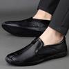 Men's Spring Low-Top Casual Formal Black Leather Shoes - Large & Small Sizes