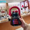 Large Capacity High-Temp Resistant Stylish Water Bottle with Straw for Girls - Perfect for Sports & Summer