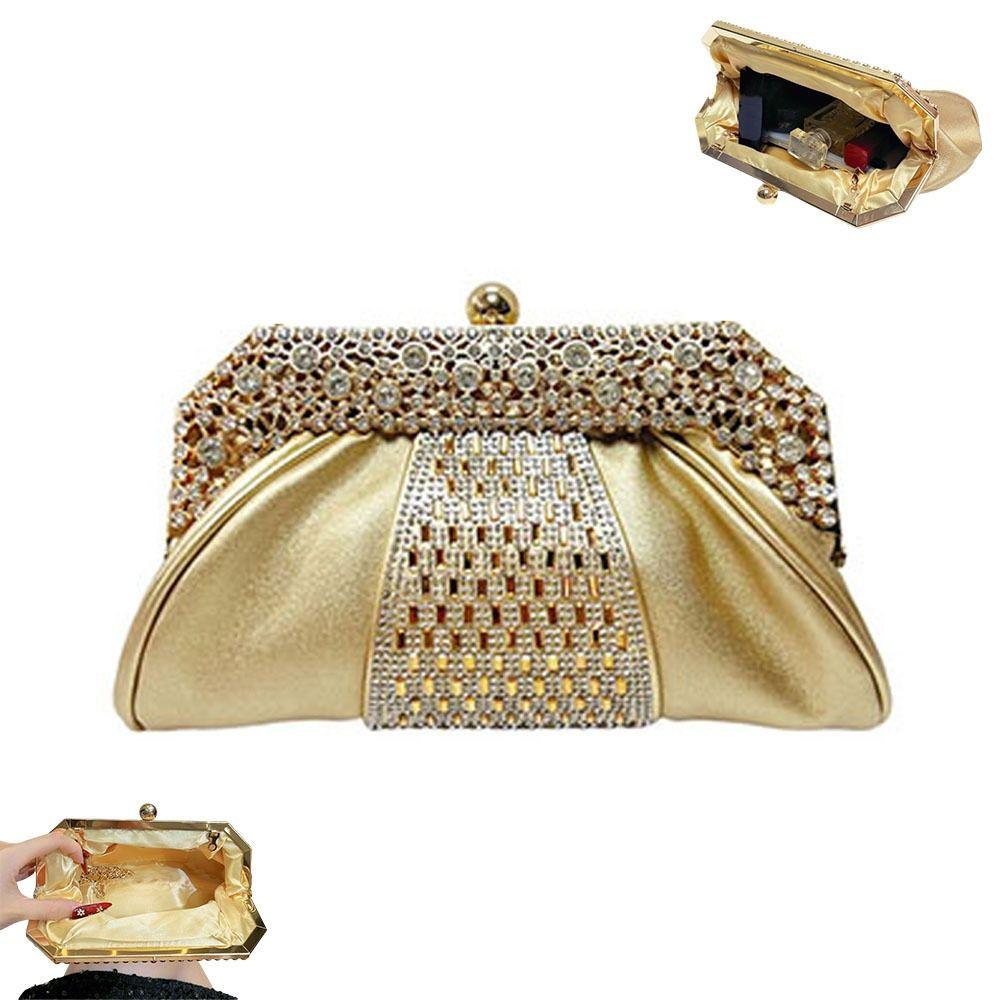 Gifts Diamond Embedded Evening Dress Handbag Elegant Large Capacity Clutch Bag Tote Bag for Ladies Party And Banquet