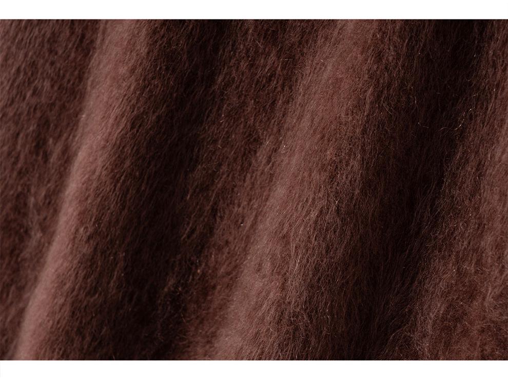 Women's High-Waisted Cashmere Knit Skirt - Autumn/Winter Hip-Hugging, Warm and Brushed