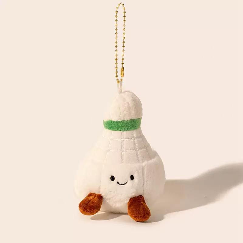 Soft Fufu Badminton Plush Toy Keychain - Cute Doll Pendant & Birthday Gift