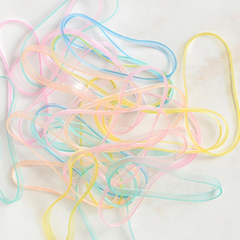 Daiso Klare Pastellfarbene TPU-Bänder Packung mit 120