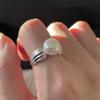925 Sterling Silver Jewelry Ladies Pearl Rings For Women Wedding Engagement Vintage Accessories Jewellery Moneys 925