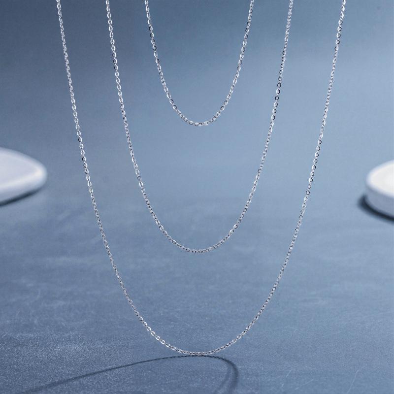 S925 Sterling Silver Versatile 25 Sparkle O-Chain Necklace - Thin Collarbone Chain, No Pendant, High-End Feel.