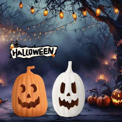 Artificial Pumpkin Ghost Ornament Cute Multipurpose Indoor Outdoor Halloween Autumn Farmhouse Table Festival Decor