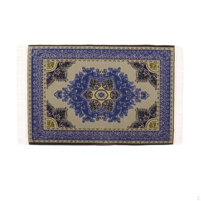 1/12 Scale Dollhouse Embroidery Carpet Welcome Mat Retro Handmade Furniture Scene Model 3.86'' X