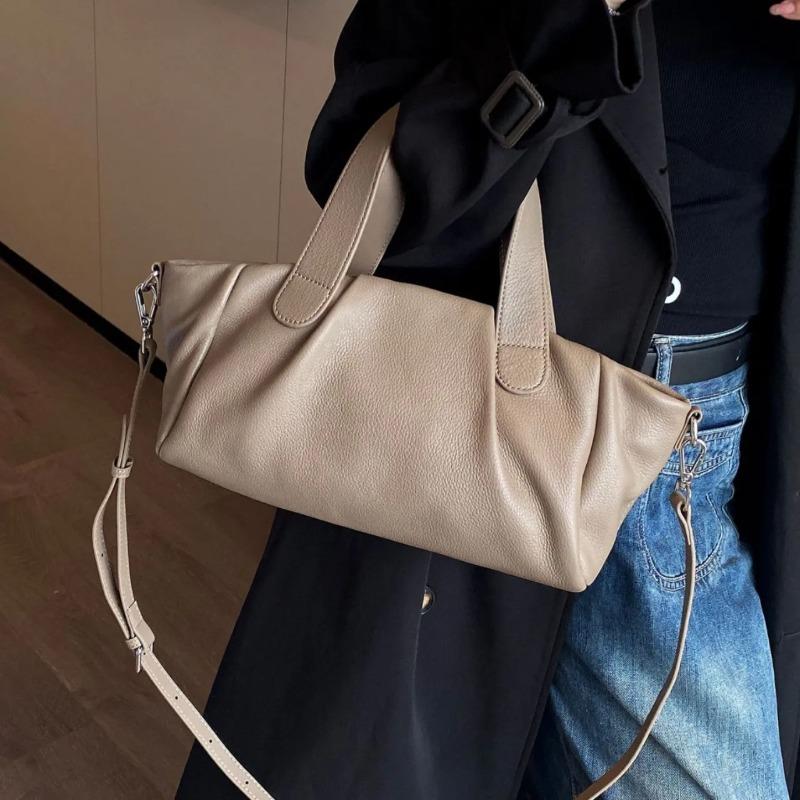 Women's Top Grain Leather Tote Bag - European & American Fashi Shoulder Handbag, Practical Soft Tote for Work & Daily Commute