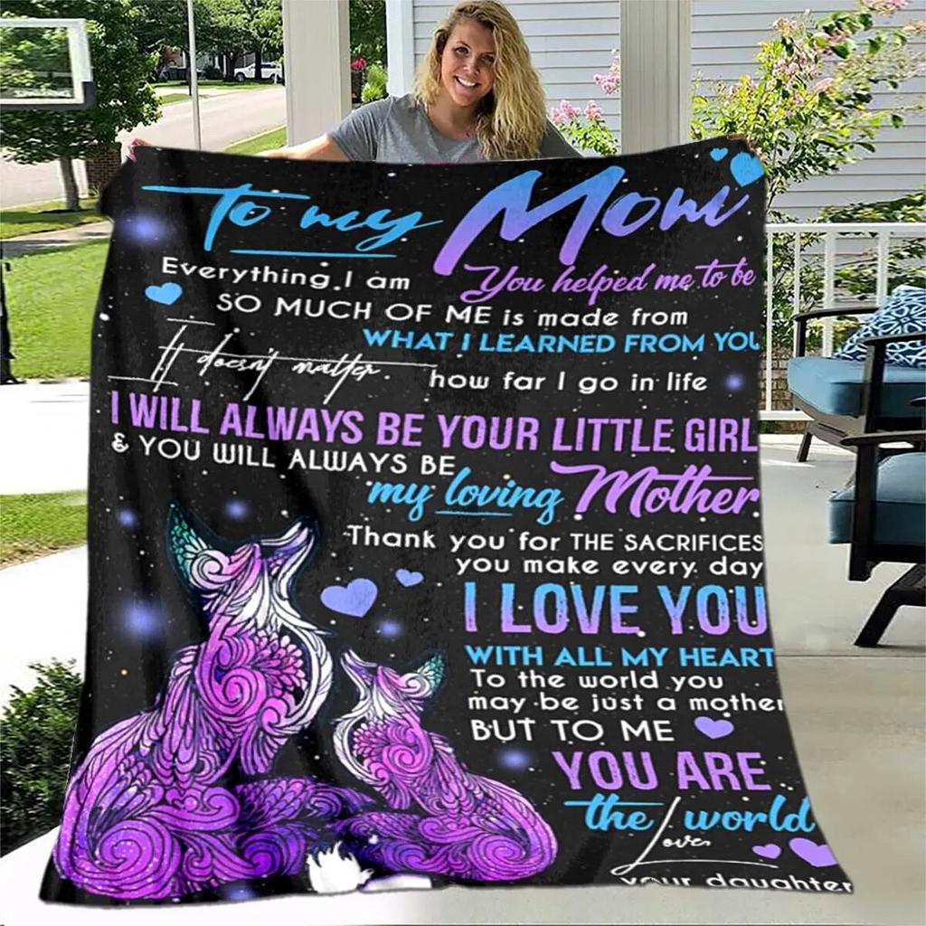 Tochterdecke, bedruckte Decke, Flanell, Sofa, „To My Daughter“-Decke, Löwe, Tiger, ich liebe dich, Mama, Papa, Wolf, Geschenke für die Tochter