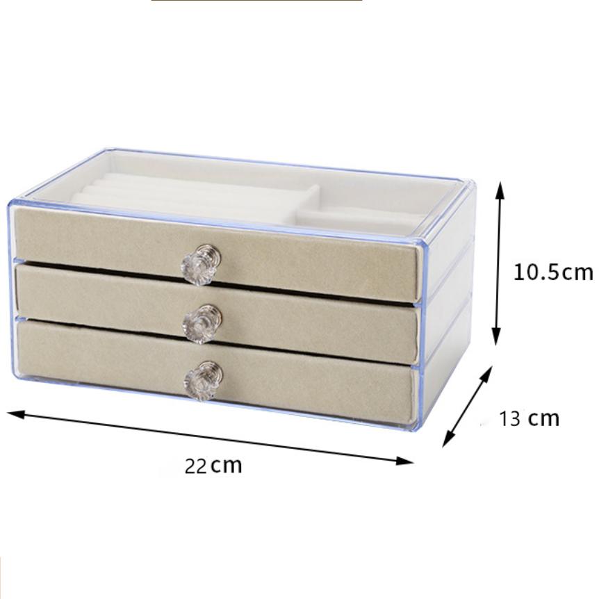 Three Layers Plastic Jewelry Box Jewelry Storage Box Jewelry Display Ring Earrings Necklace Acrylic Organizer Jewlery Holder