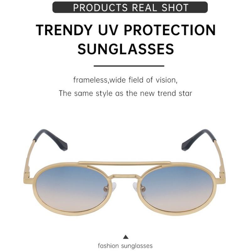 Retro Oval Frame Sunglasses Woman Round Retro Sun Glasses for Male Metal Small Frame Mirror Eyewear Lentes De Sol Mujer