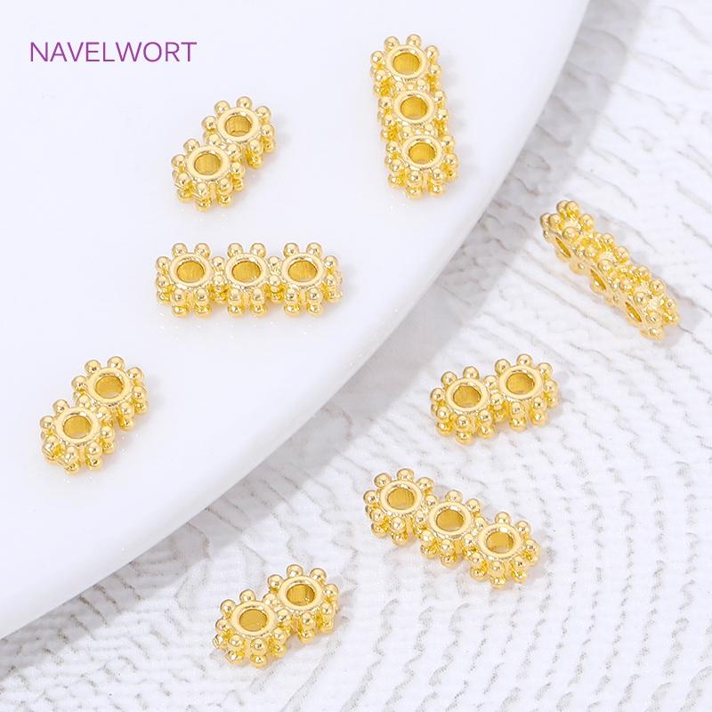 18K Gold Plated Brass 2/3 Holes Beads Separator For Necklace Making Accessories,Spacer Bar,DIY Jewelry Making Supplies