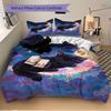 3pcs Celestial Whiskers Bedding Set Down Comforter Cover and Pillowcases, Suitable for Guest Room Home Decoration All Seasons(No Insert) S0819058