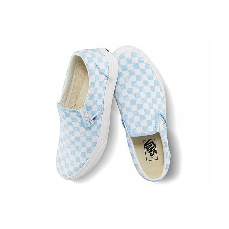 Vans Slip-On Series Casual Checkerboard Low Top Skate Shoes Unisex Sneakers Blue White VN0A7VCFYRQ