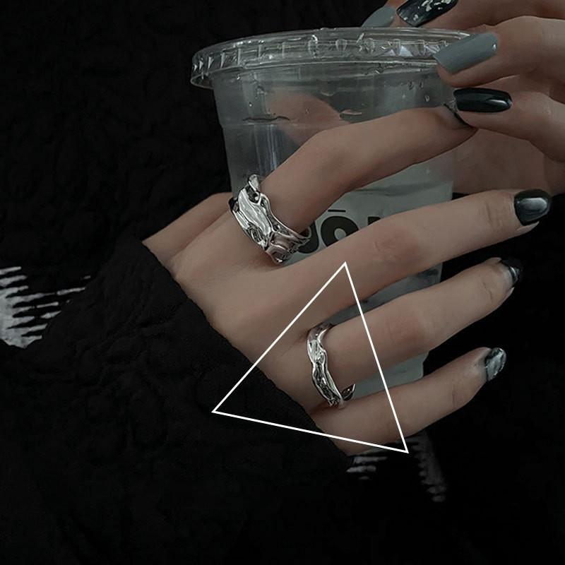 Sophisticated Black Geometric Onyx Ring For Women Unique Adjustable Copper Jewelry Fashion