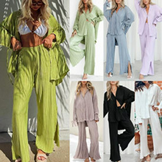 European & American Fashion Women's Mid-Length Lapel Cardigan Temperament Suit Jacket 2024