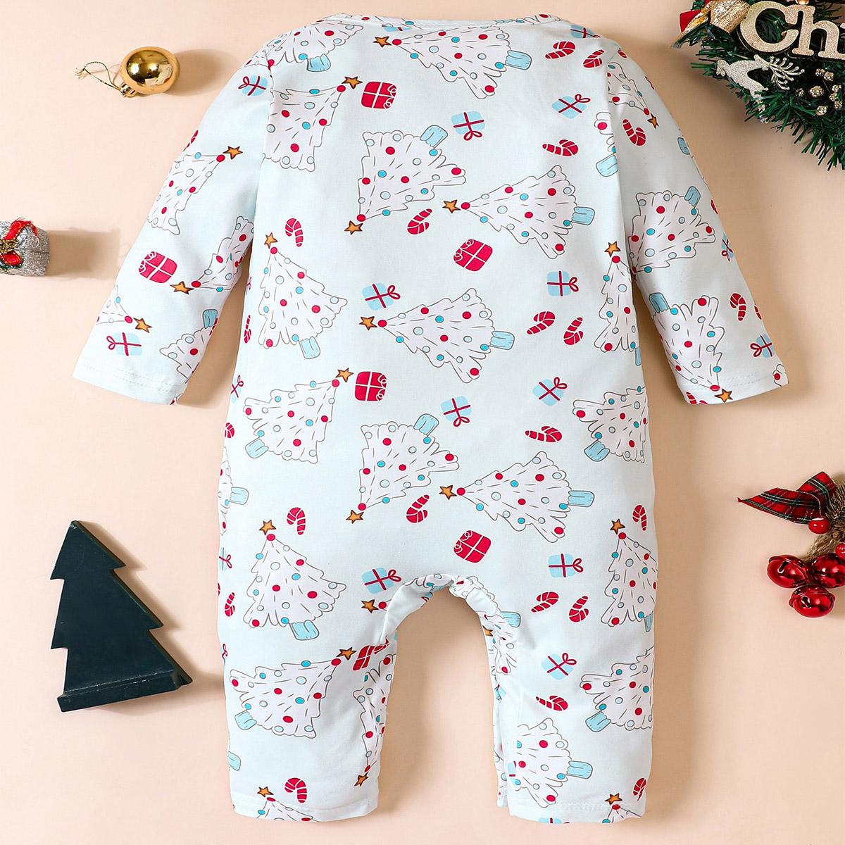 

Милый комбинезон с длинными рукавами и принтом рождественской елки для мальчика и девочки 18-24M