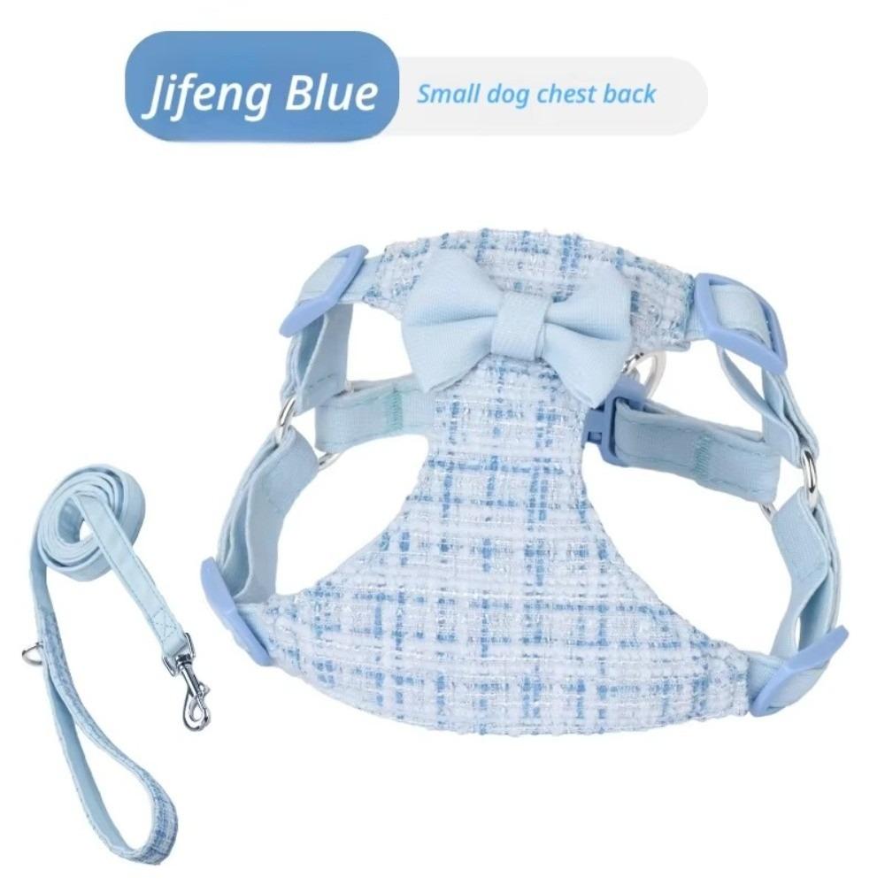 Breathable Mesh Dog Chest Harness Bow Anti-Escape Harness Trendy Pet Chest Harness Pet Walking