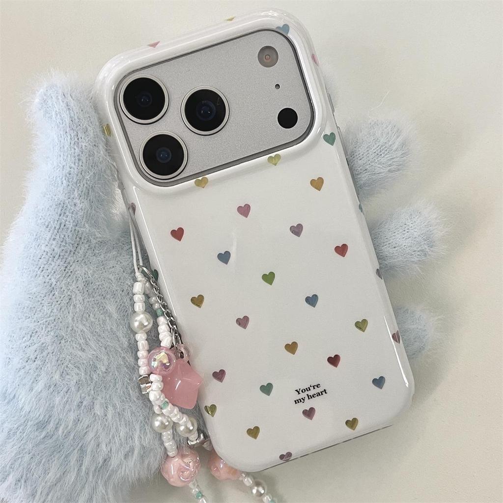 Premium Dual-Layer Heart Design Drop Protection Case for iPhone 14/13 PROMAX