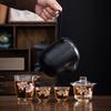 Neues Glas-Reise-Teegeschirr im chinesischen Stil, inklusive 1 Teekanne, 2 Teetassen, Gaiwan, Gongbei Teetasse, Applikations-Teegeschirr