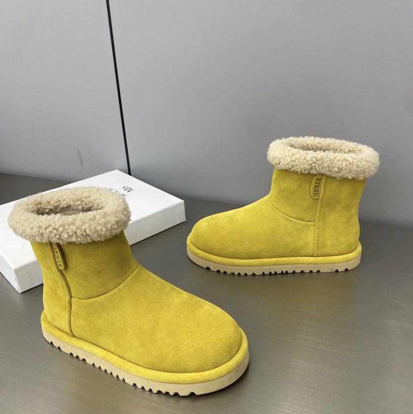 Women's Lightweight Comfortable Thick Sole Coldproof Warm Padded Snow Boots Non-slip Wear-resistant Casual Outdoor Sports Candy Color Cotton Boots