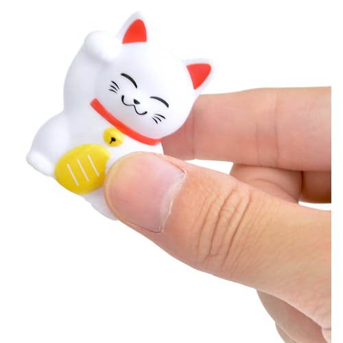 Mascot Toothbrush with Suction Cup, Maneki Neko, White