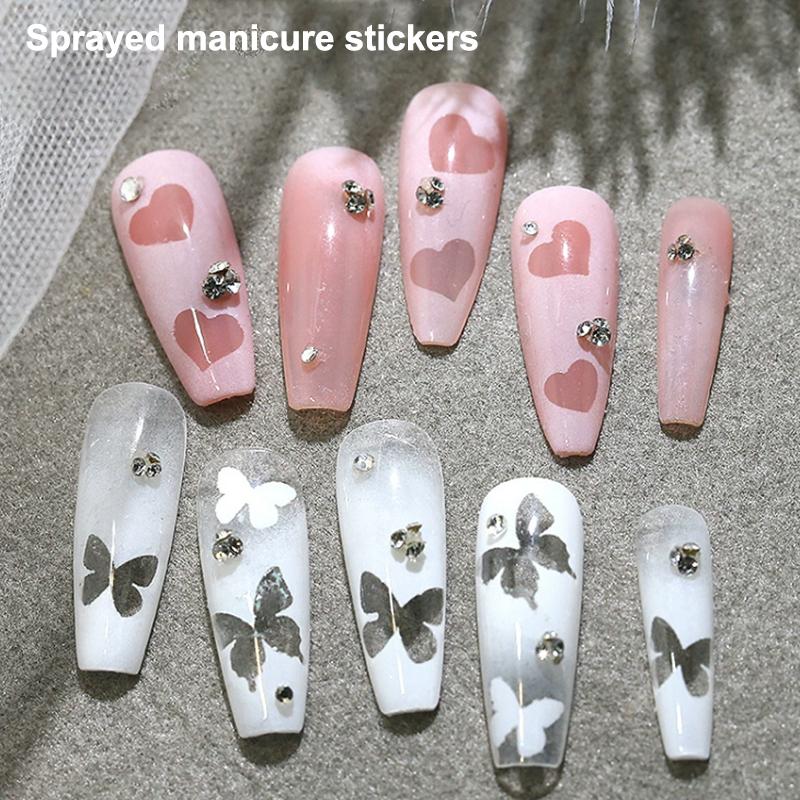 Nail Art Hollow Out Sticker Star Butterfly Love Adhesive Template Stamp Stickers Nail Art Decoration Charm