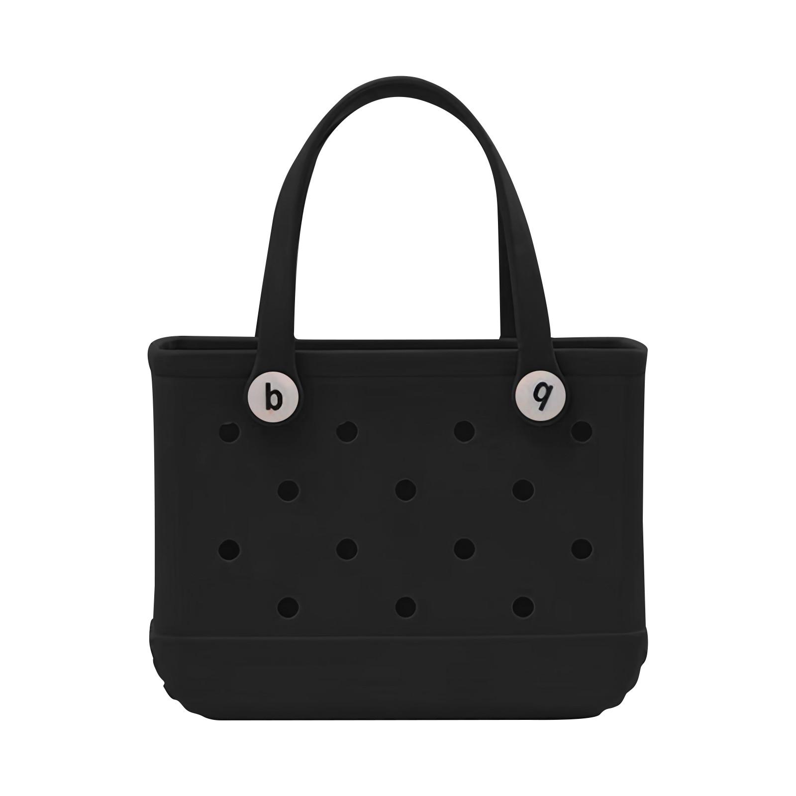 

Современная пляжная сумка резиновая сумка-тоут | Водонепроницаемая большая сумка-тоут с карманом на молнии для пляжа, продуктов, спорта | Коллекция сумок для отпуска | Лес One Size чёрный