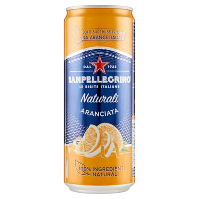 Sparkling Natural Orange Drink Aranciata Can 330ml - San Pellegrino