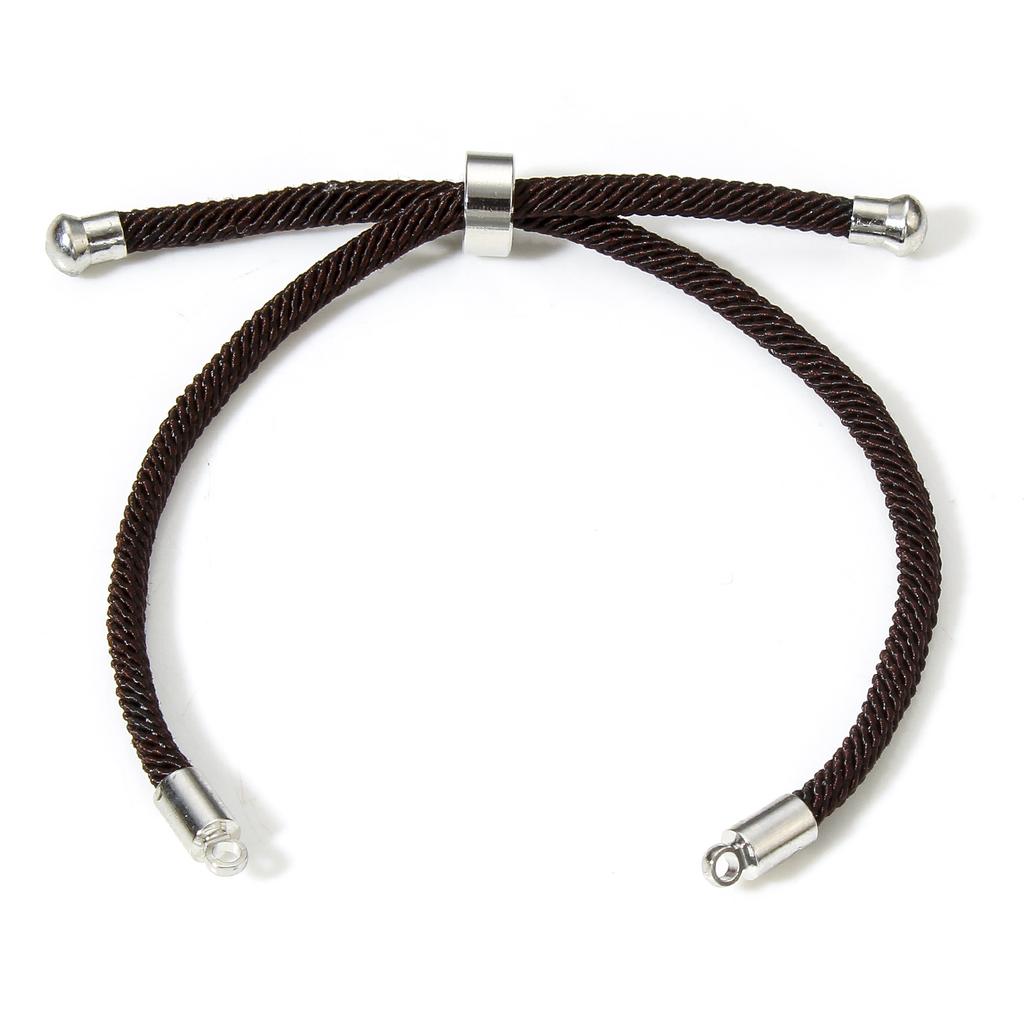 5 Pezzi Braccialetti Semilavorati in Poliammide Regolabili con Chiusura a Coulisse/Scorrevole Per Creazione Gioielli Fatti a Mano Fai da Te Accessori Lunghi 21,5 cm