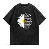 Womens Christian Bible Verse Proverbs 31 28 White Daisy Flower T Shirt Black vintage Washed Versatile Soft