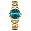Women'S Fashion Rhombus Double Calendar Luminous Waterproof Quartz Watch Solid Belt