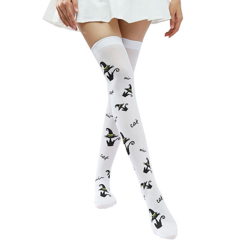 Over Halloween Cosplay Knee Thighhigh Socks Costume Festive Parties Cartoon