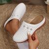 2025 Women's Thick-Soled Closed-Toe Backless Casual Slippers, Plus Size Round-Toe Summer Design