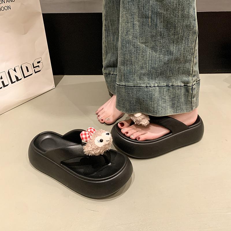 Boty na silné podrážce z piškotového těsta Žabky Jarní boty zvyšující výšku Roztomilé kreslené žabky