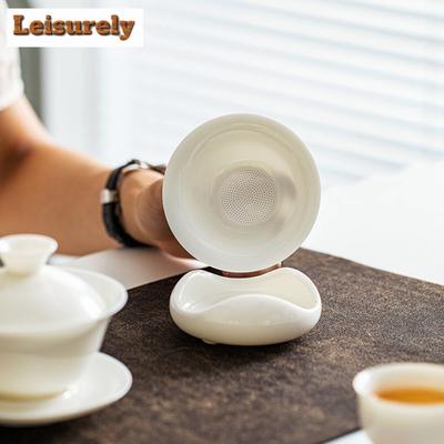 Dehua Schafsfett Jade Weiß Porzellan Tee-Ei Luxus Teeregal Teesieb Haushalt Tee Einweichen Teefilter Teeservice Geschenk