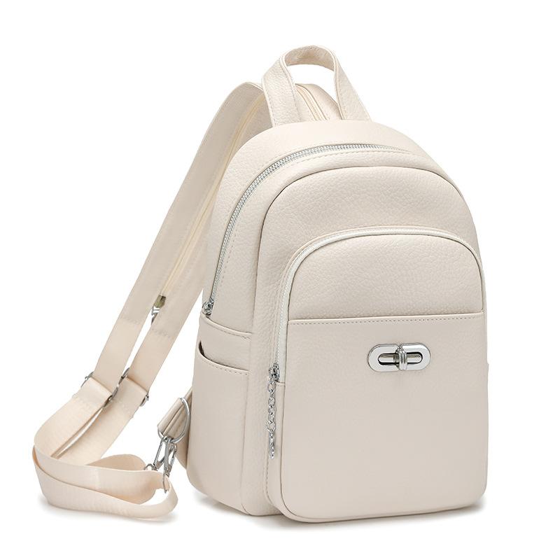 Vintage PU Backpack Women's Multi-Layer Large Capacity Chest Bag Multi-Use Lightweight Crossbody Bag