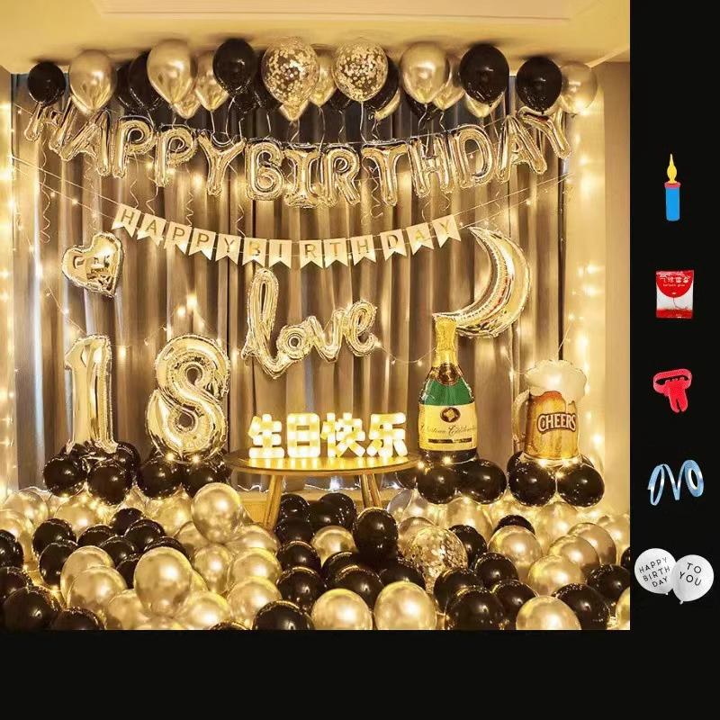 Narozeninová balónková dekorace Sada balónků s písmeny Banner Happy Birthday Party Potřeby