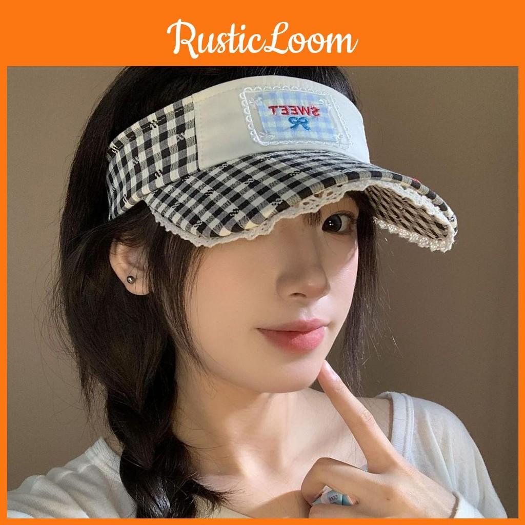 Checkered Printed Black Summer Sun Hat Outdoor Sunshade Breathable Duckbill Cap