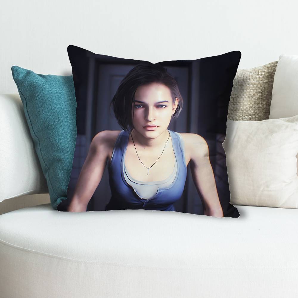 Jill Valentine R-Resident E-Evil Throw Pillow Case Decoration Bed Custom Square Pillowcase Pad Cover
